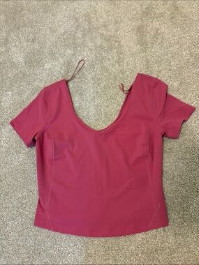 Lululemon  Short Sleeve V-Neck Top in Raspberry Pink